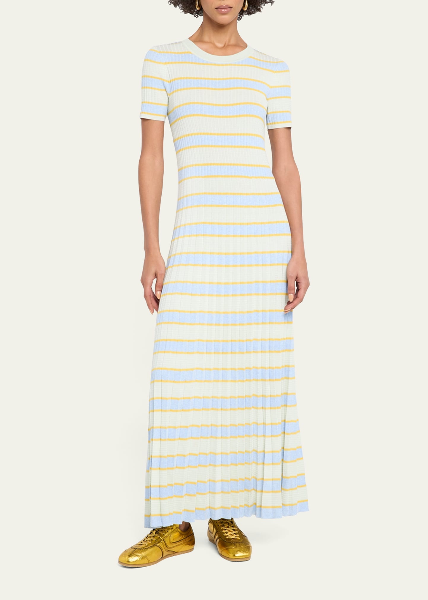Eloise Stripe Short-Sleeve Maxi Dress - 4
