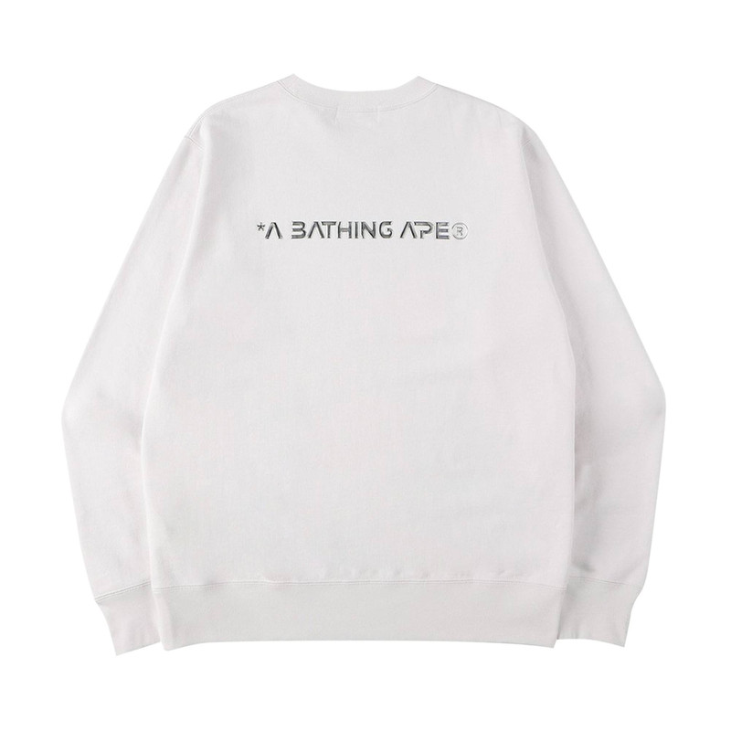 A BATHING APE® BAPE Ape Head Moon Crewneck 'White' outlook