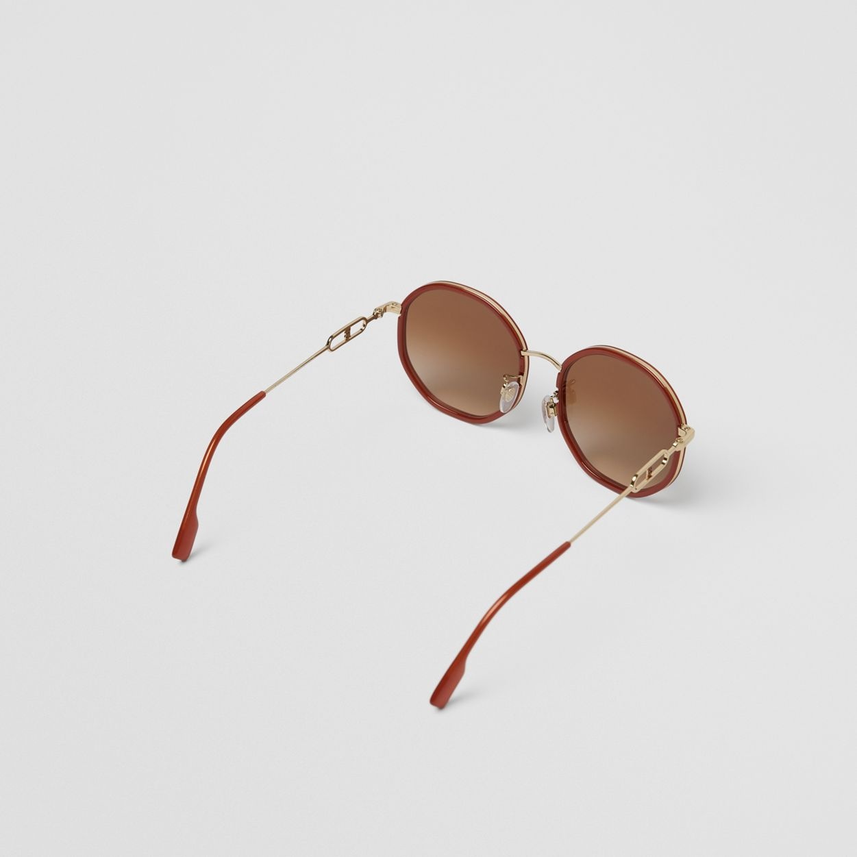 Chain-link Detail Geometric Frame Sunglasses - 4