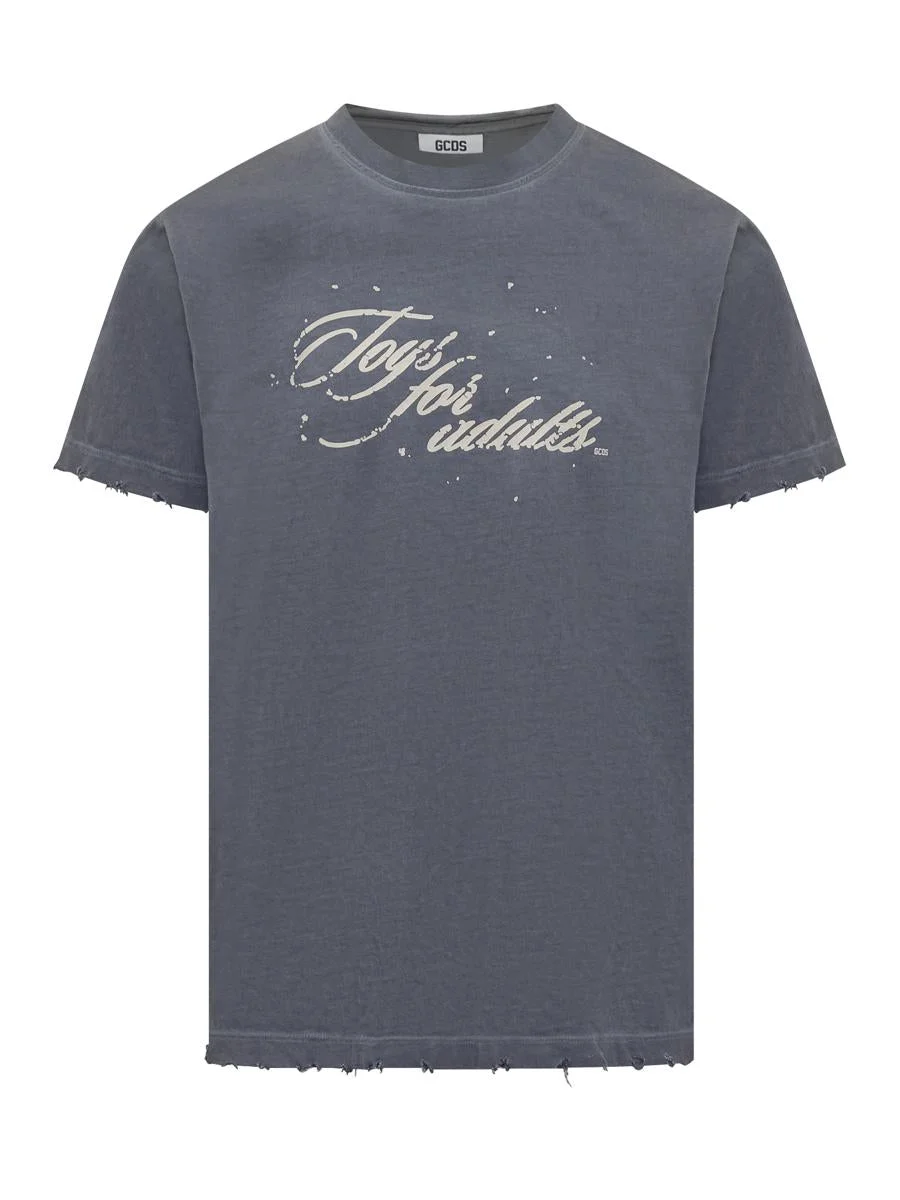 Gcds Gcds Grey T-Shirt With Toys For Adults Print - 1