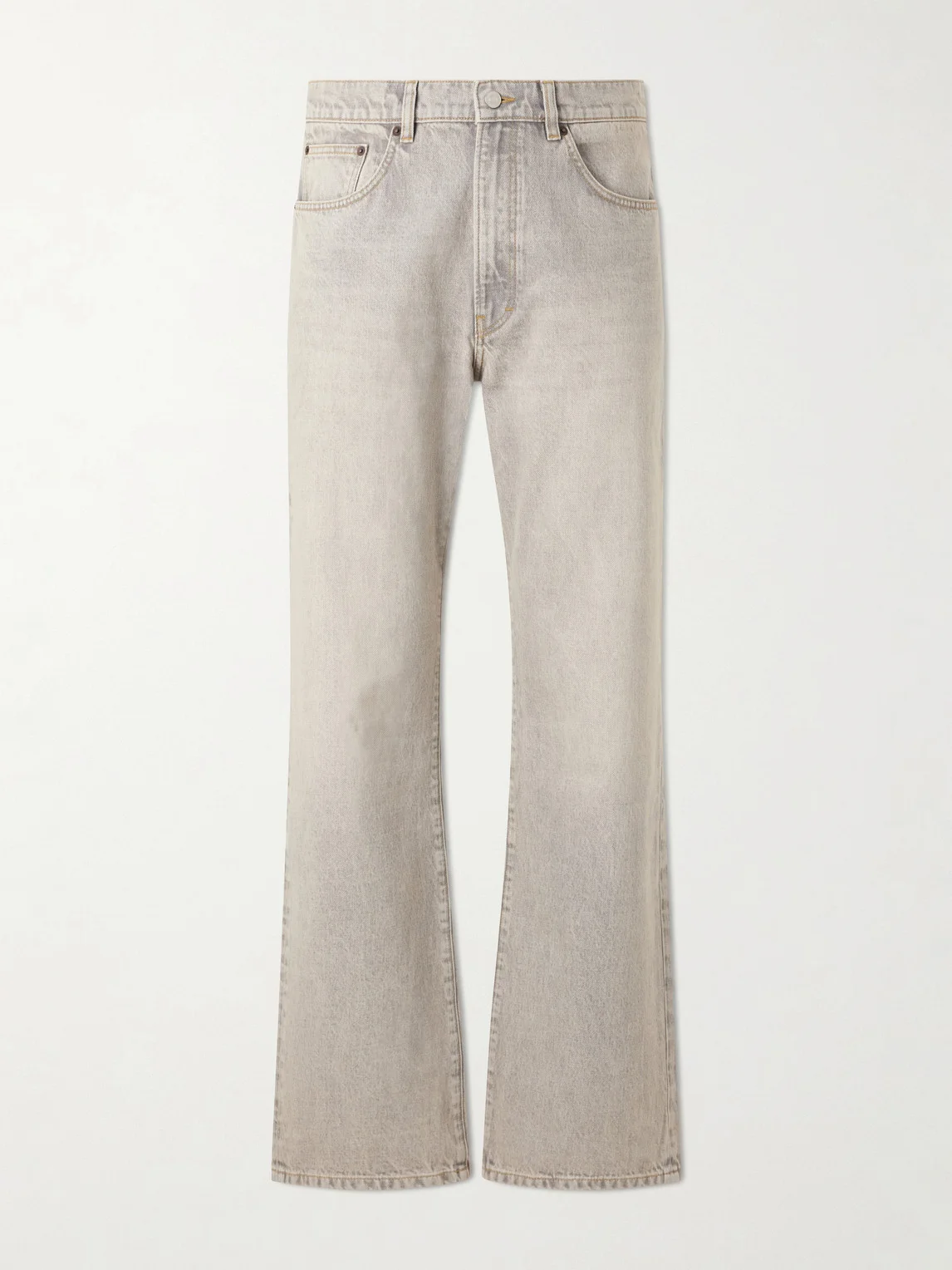Vega Straight-Leg Mid-Rise Cotton-Blend Jeans - 1