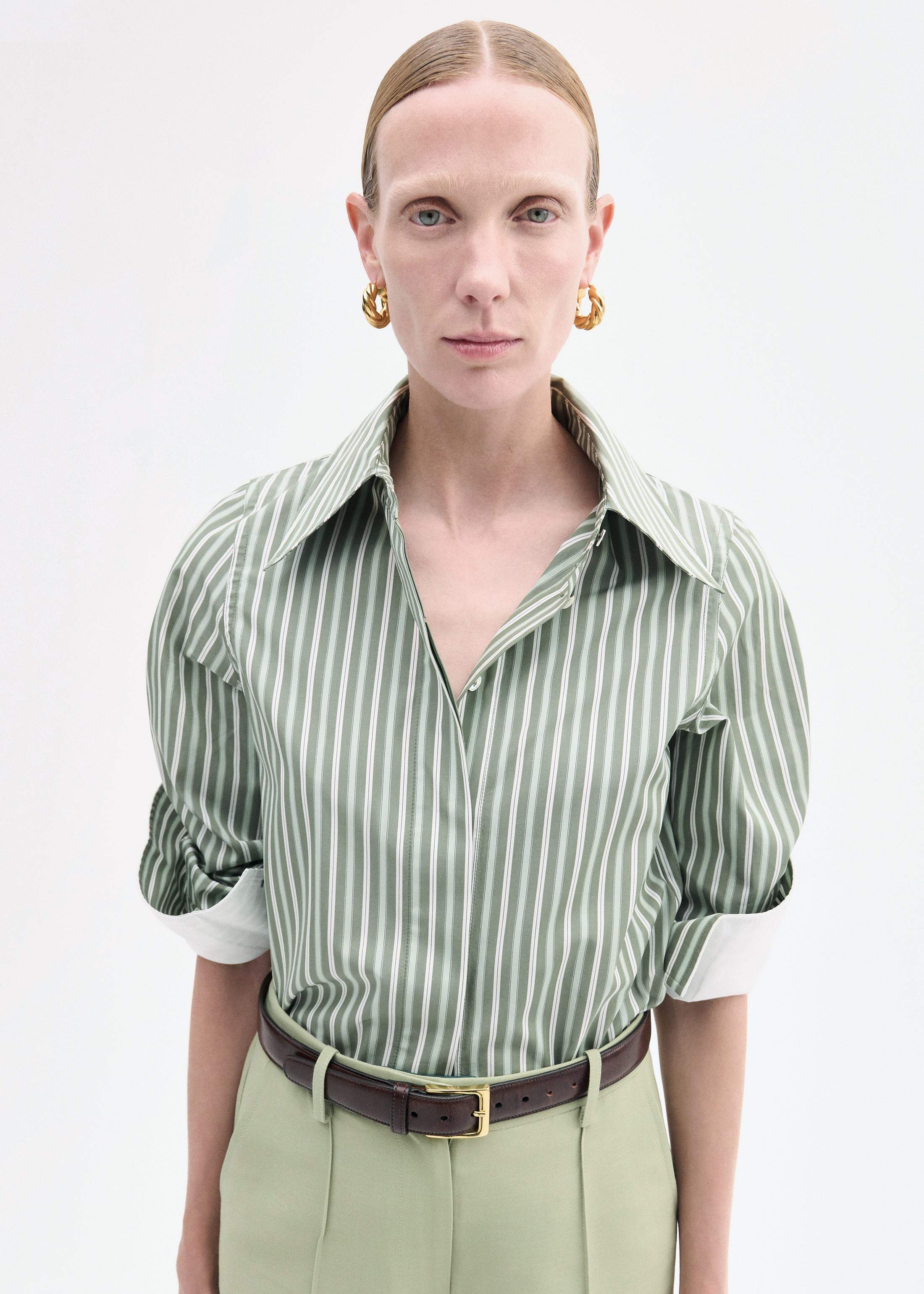 Fitted Shirt in Striped Poplin - 2
