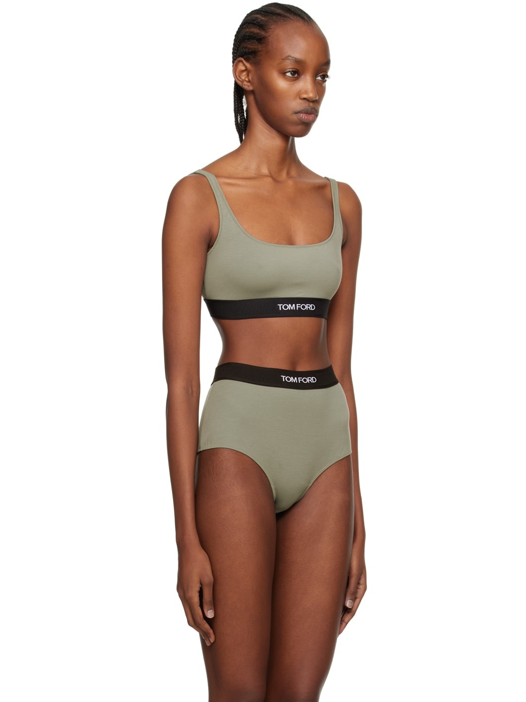 Green Square Neck Bra - 2