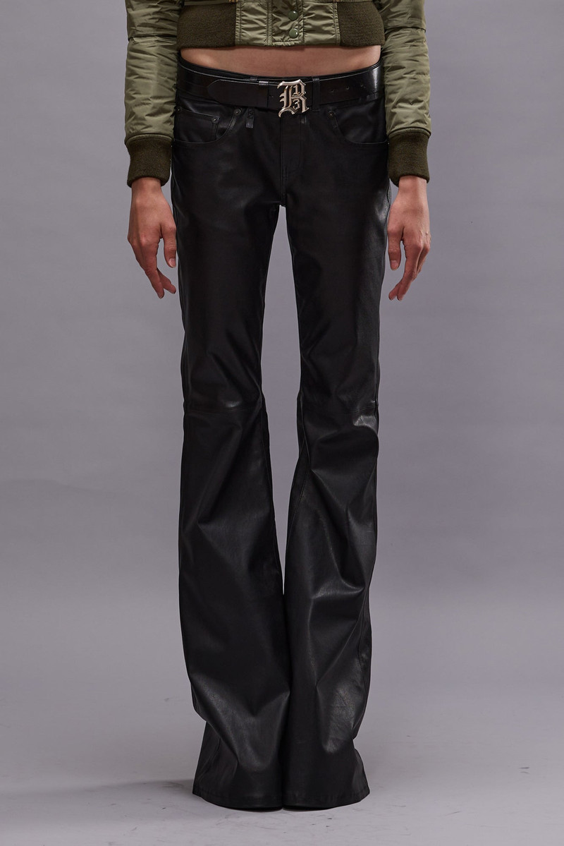 R13 BOY FLARE LEATHER PANT - BLACK outlook