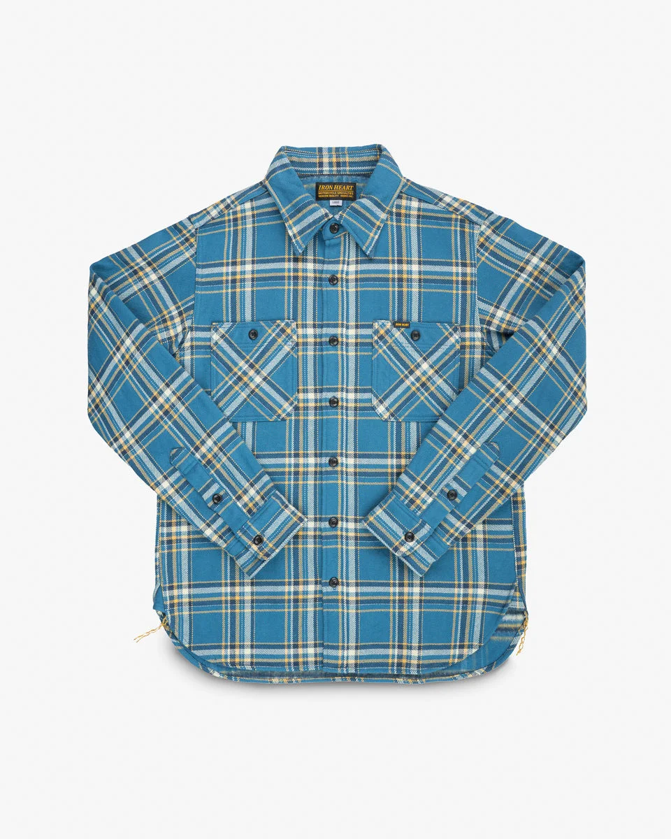 ULTRA HEAVY FLANNEL AMERICAN CHECK WORK SHIRT - BLUE - 1