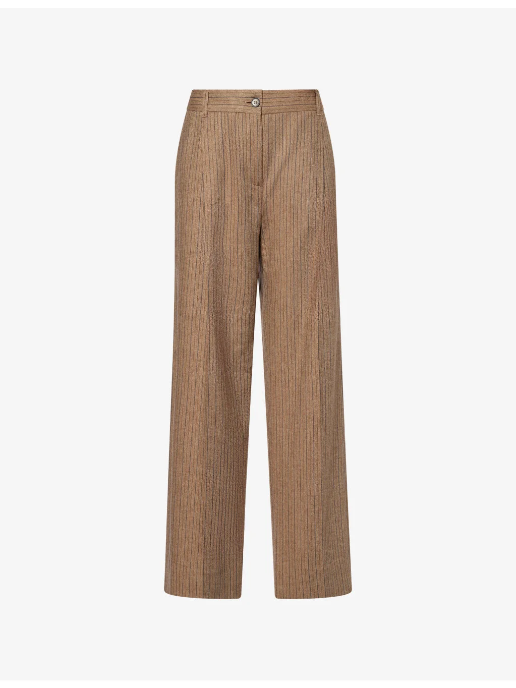 Pleat-Front Straight-Leg Wool-Blend Trousers - 1