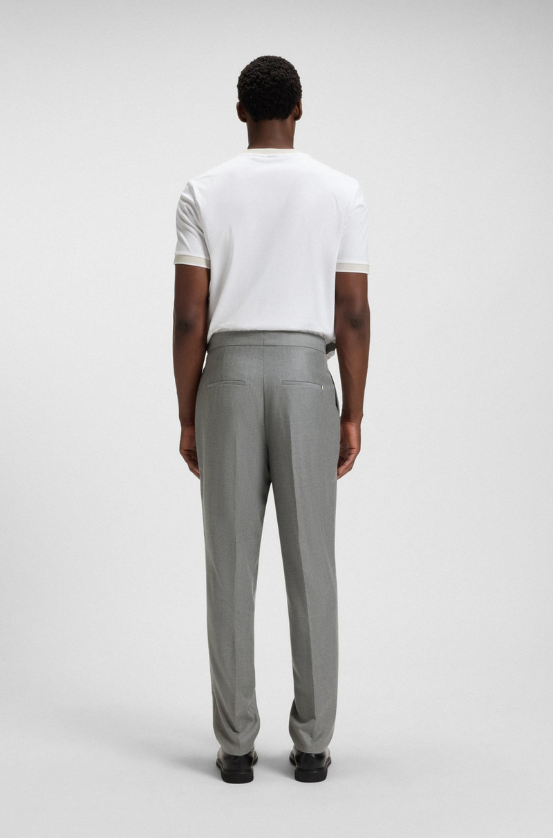 TAPERED-FIT TROUSERS IN MELANGE VIRGIN WOOL 4