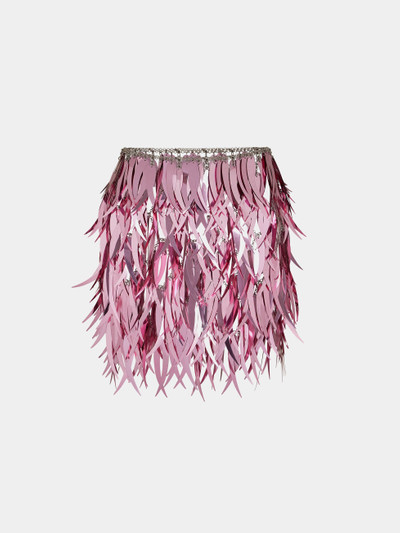 Paco Rabanne PINK SKIRT WITH A METALLIC FEATHERS ASSEMBLAGE outlook