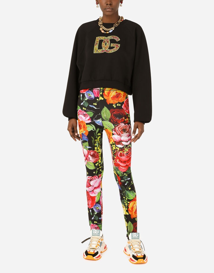 Cropped jersey sweatshirt with brocade DG logo - 6