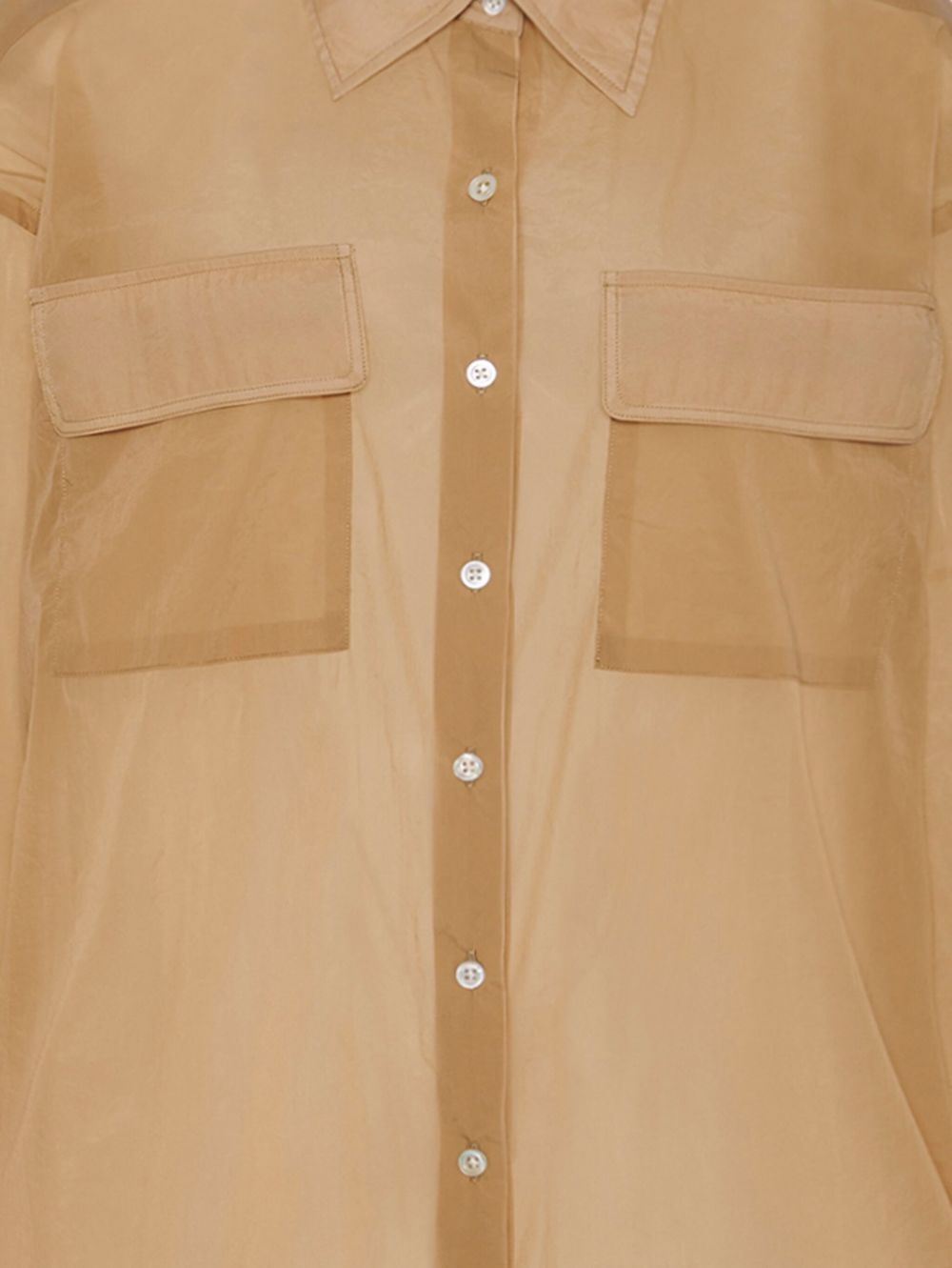 pointed-collar button-up shirt - 2