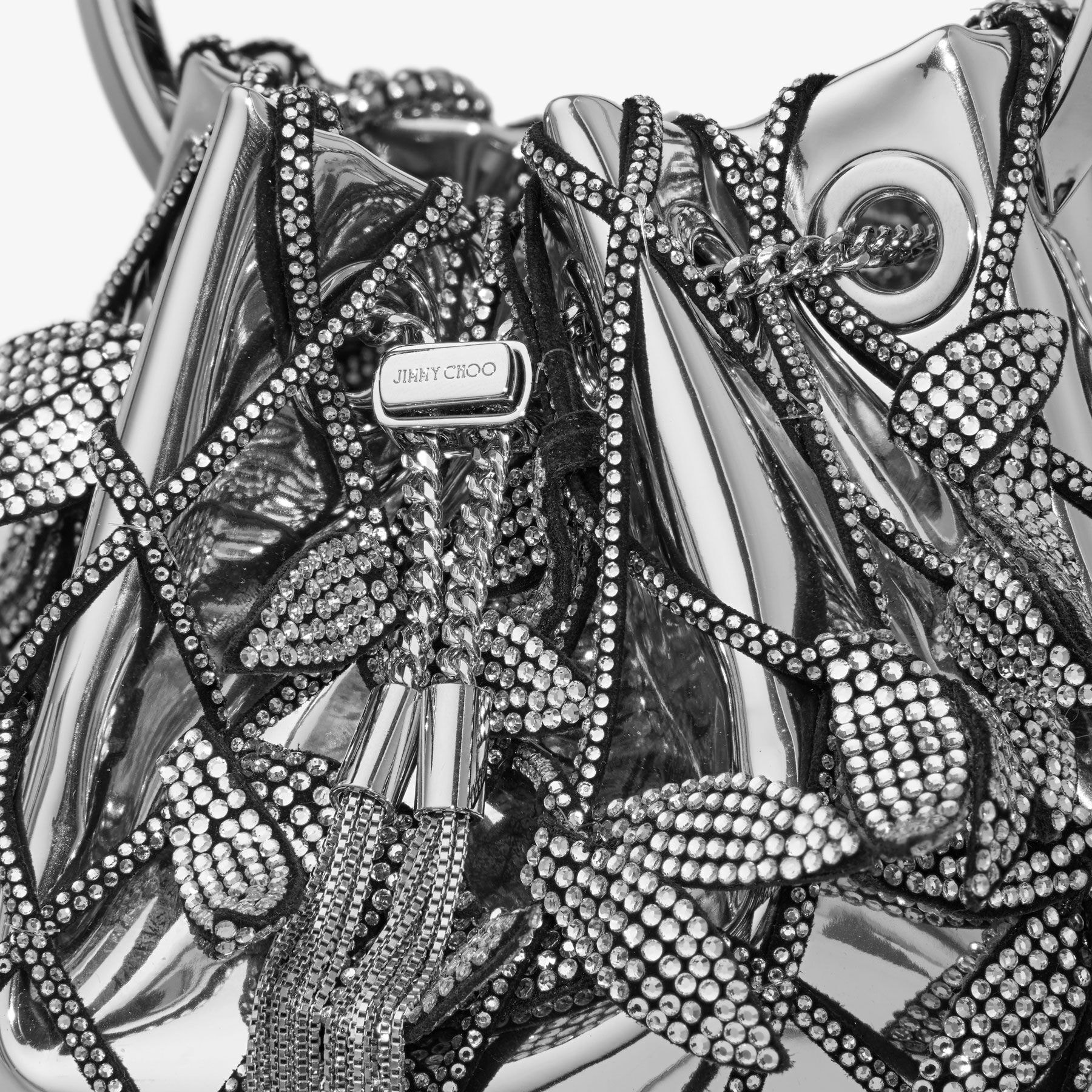 Atelier Bon Bon
Silver Mirror Fabric Crystal Bag - 3