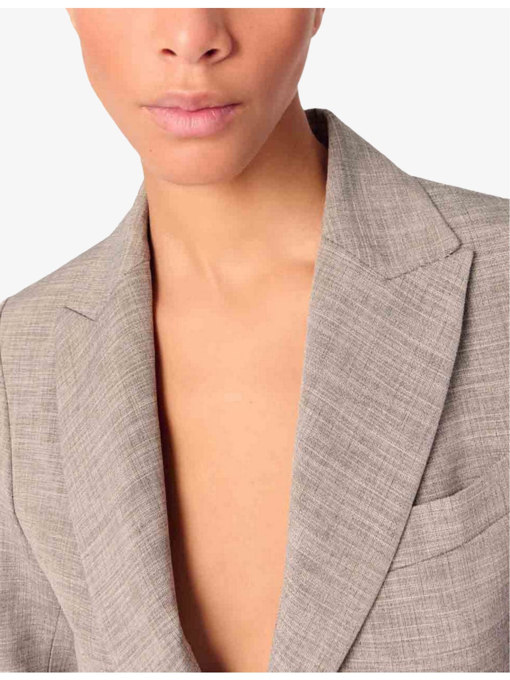 Belted Woven Suit Jacket - 6