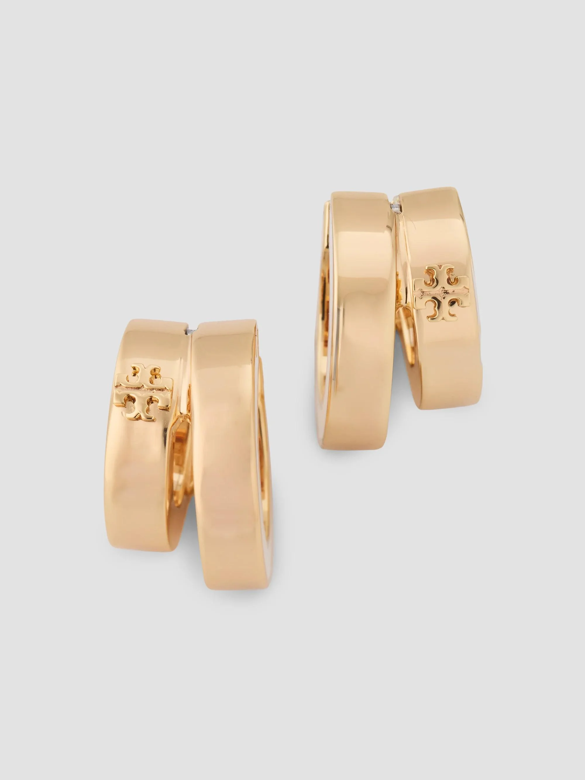 Women's Icon 18K-Gold-Plated & Enamel Double-Hoop Earrings - Gold Ivory - 1