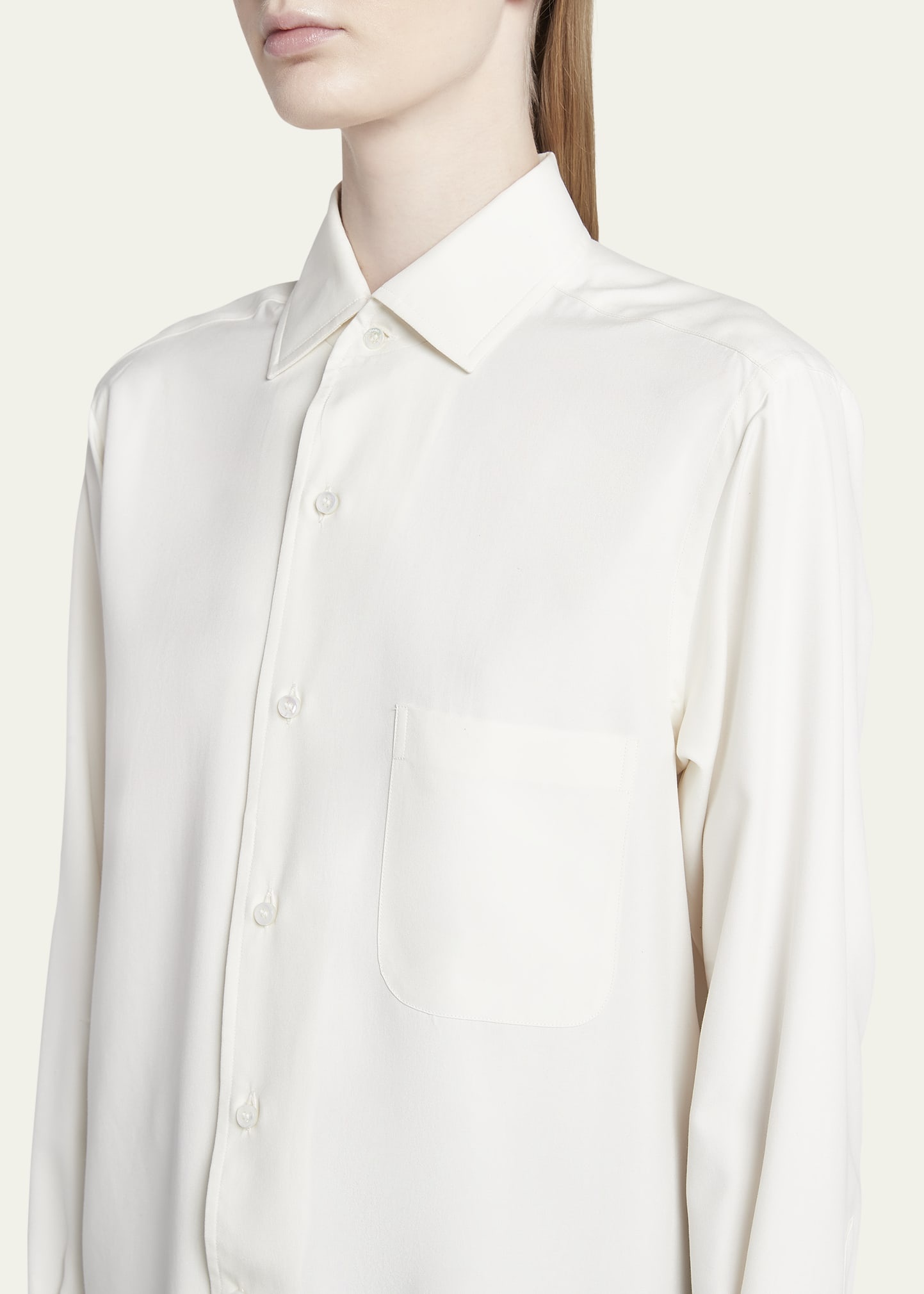 Andre Button Down Silk Blouse - 5