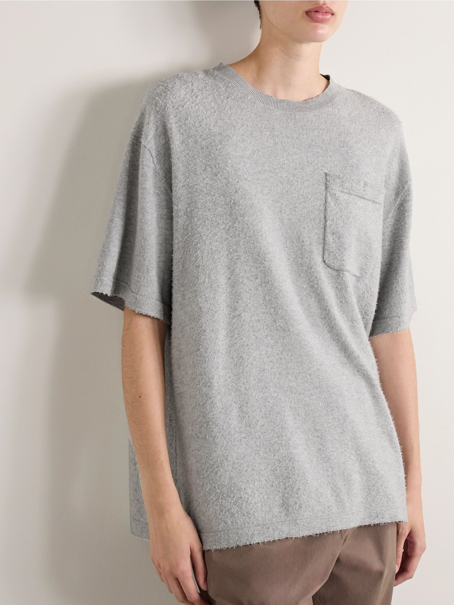 Kaddy oversized brushed cotton-jersey T-shirt Gray - 3