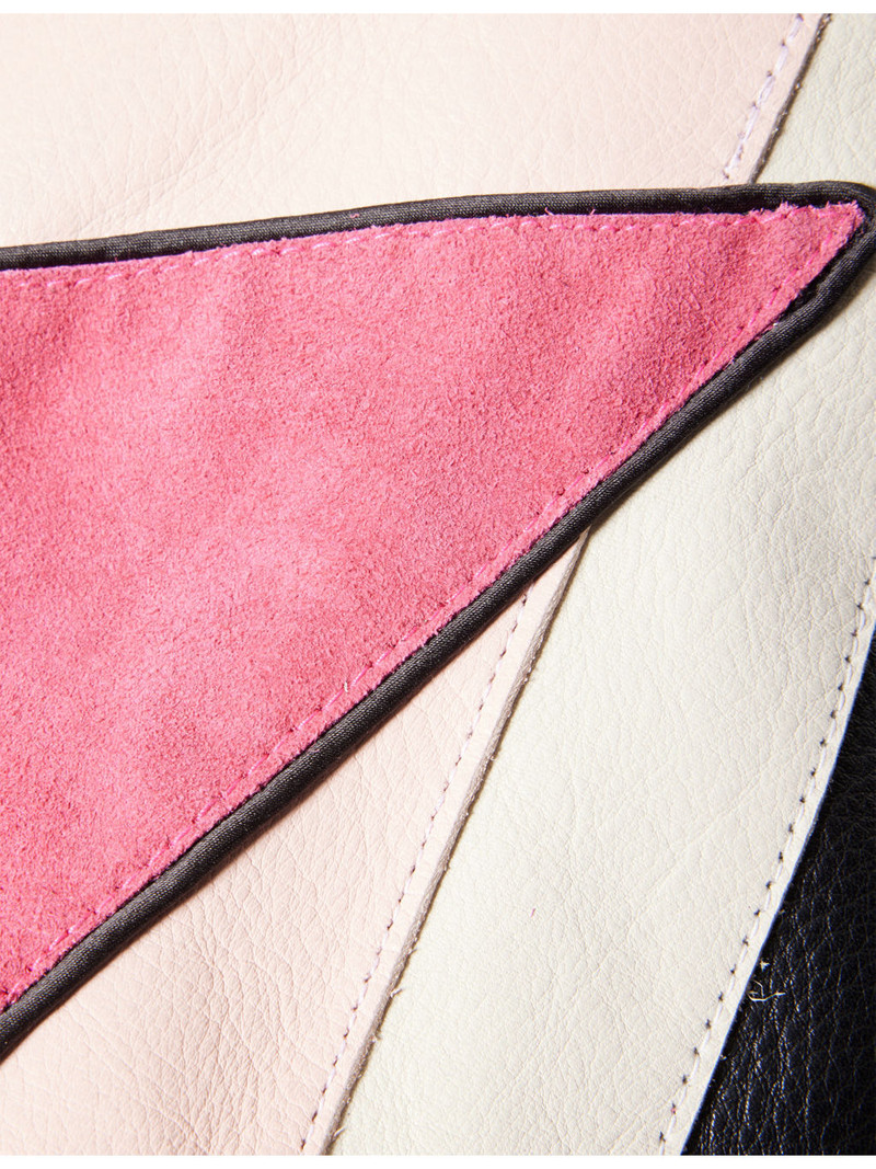 Bomber Contrast-Panel Leather Bomber Jacket 6