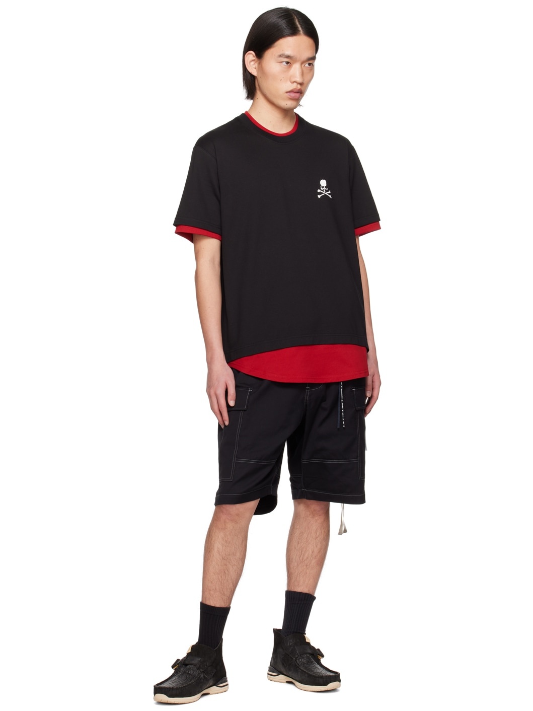 Black & Red Layered T-Shirt - 4