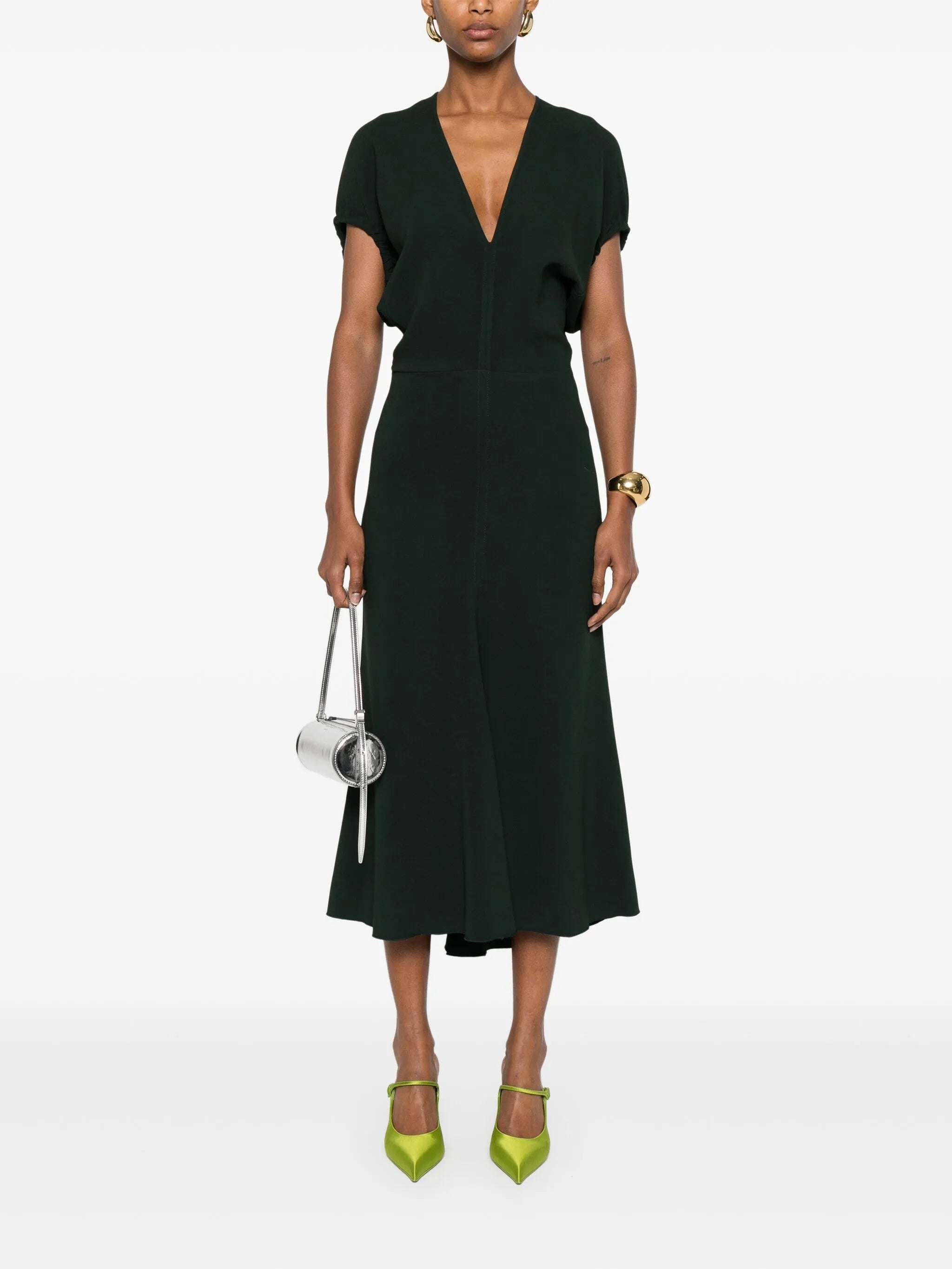 V-neck Midi Dress - 5