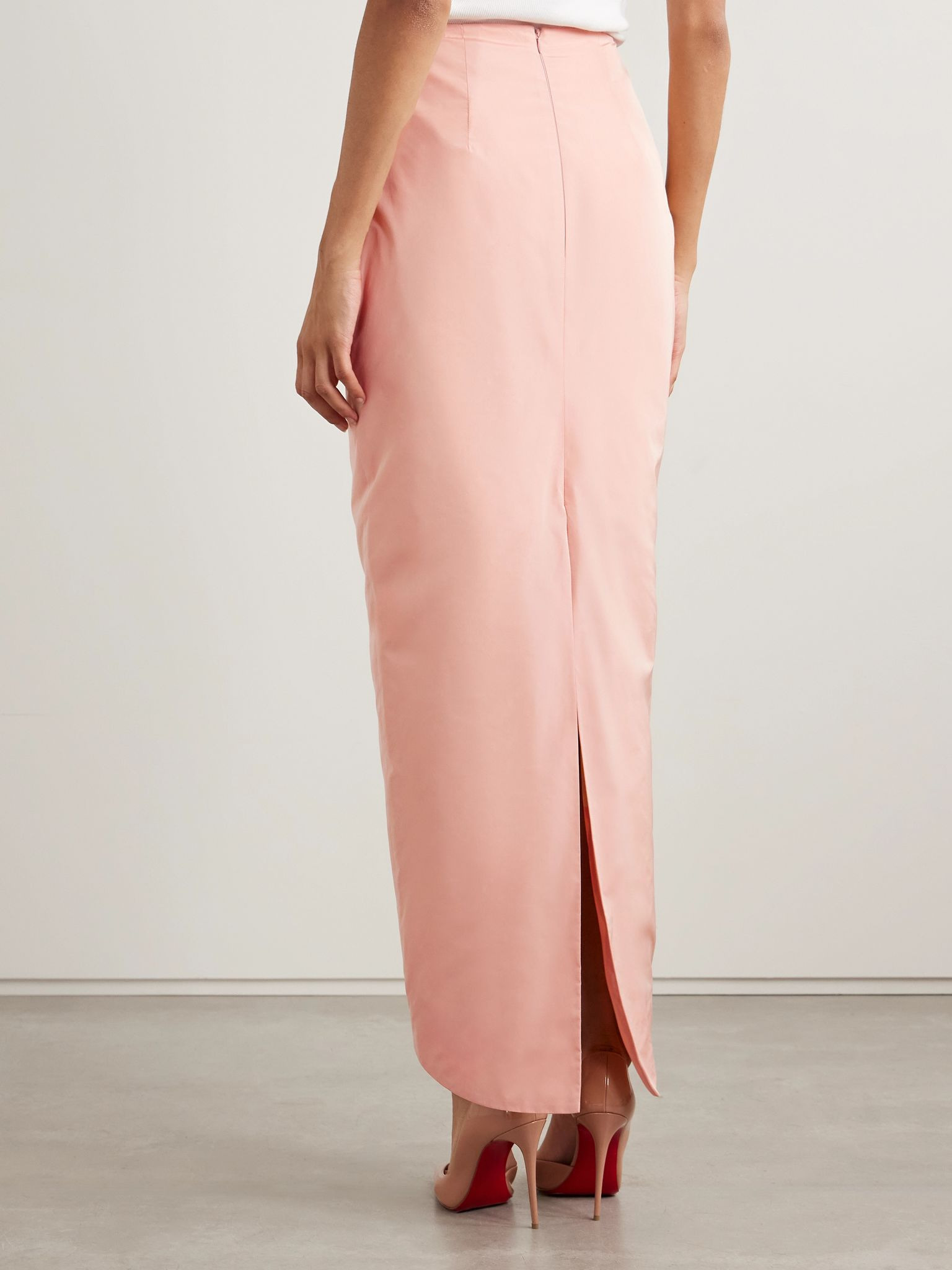 Ophelia taffeta maxi skirt Peach - 4