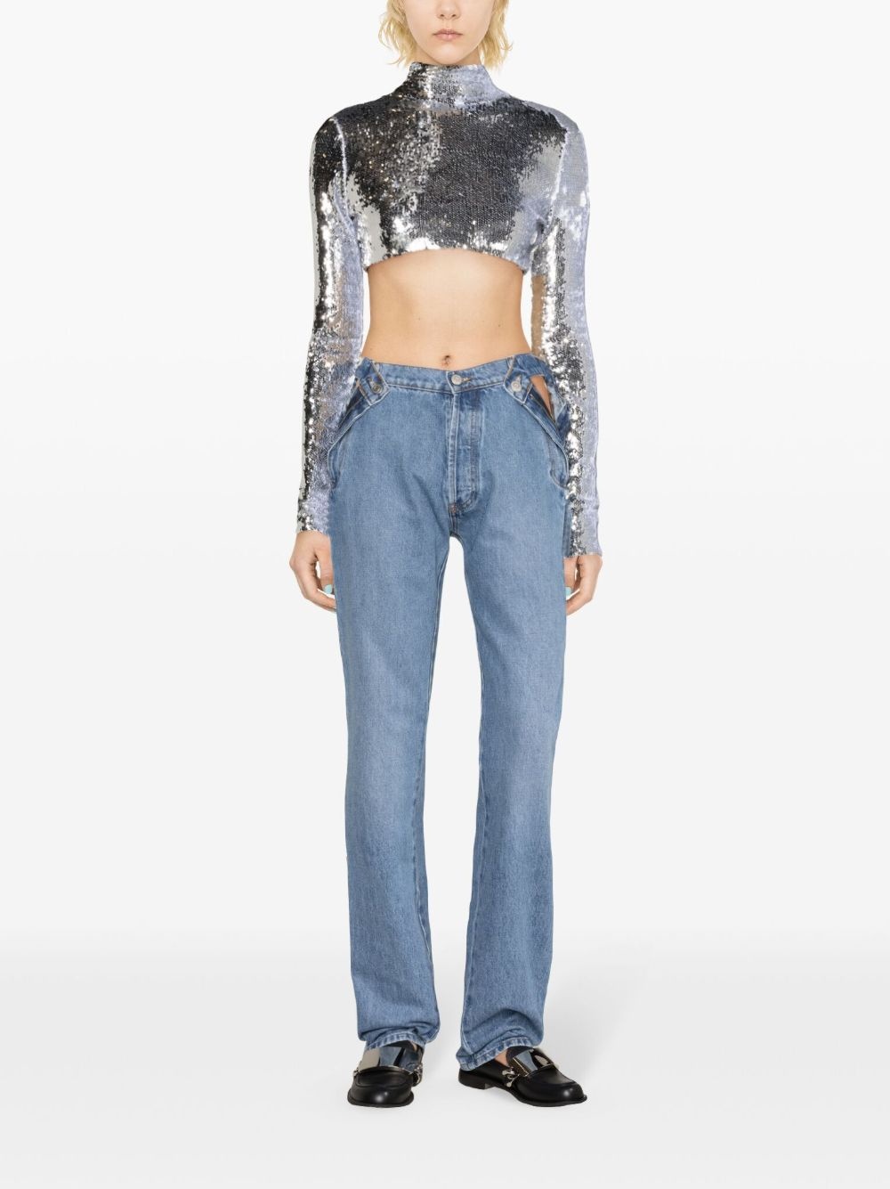 high-rise straight-leg jeans - 2