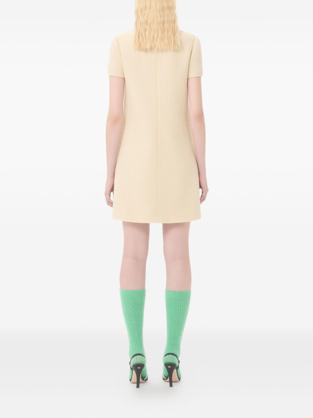 bow-embellished tweed dress - 4