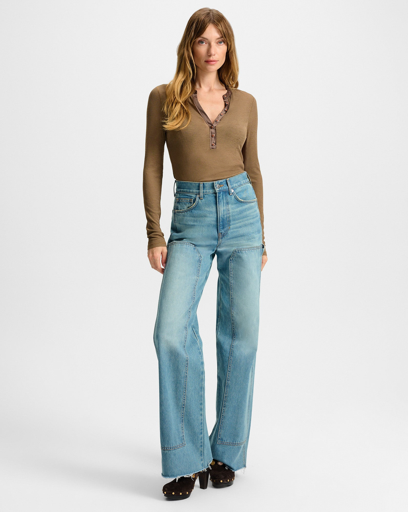 DREXLER RIBBED HENLEY TOP - 3
