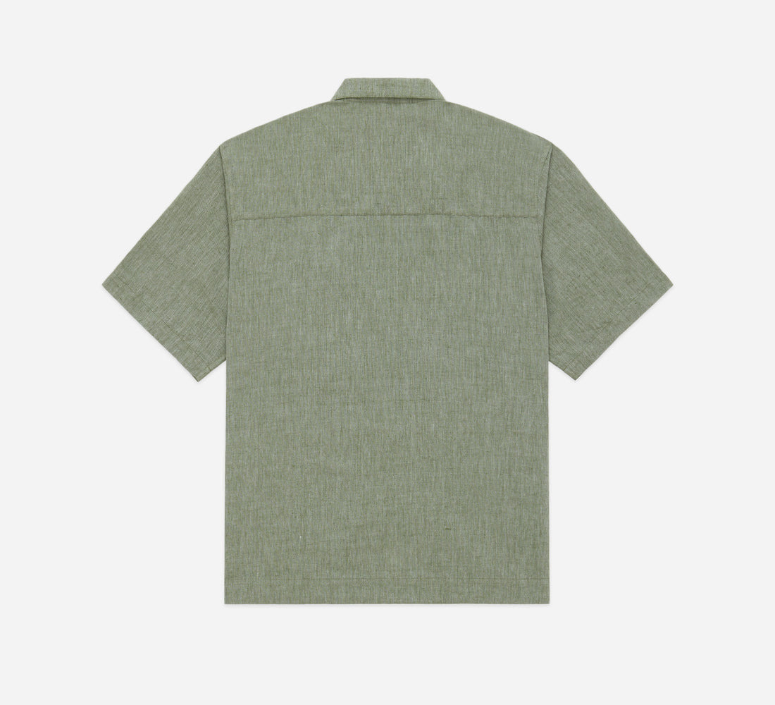 Short Sleeve Loop Shirt - Grass Linen/Cotton - 2