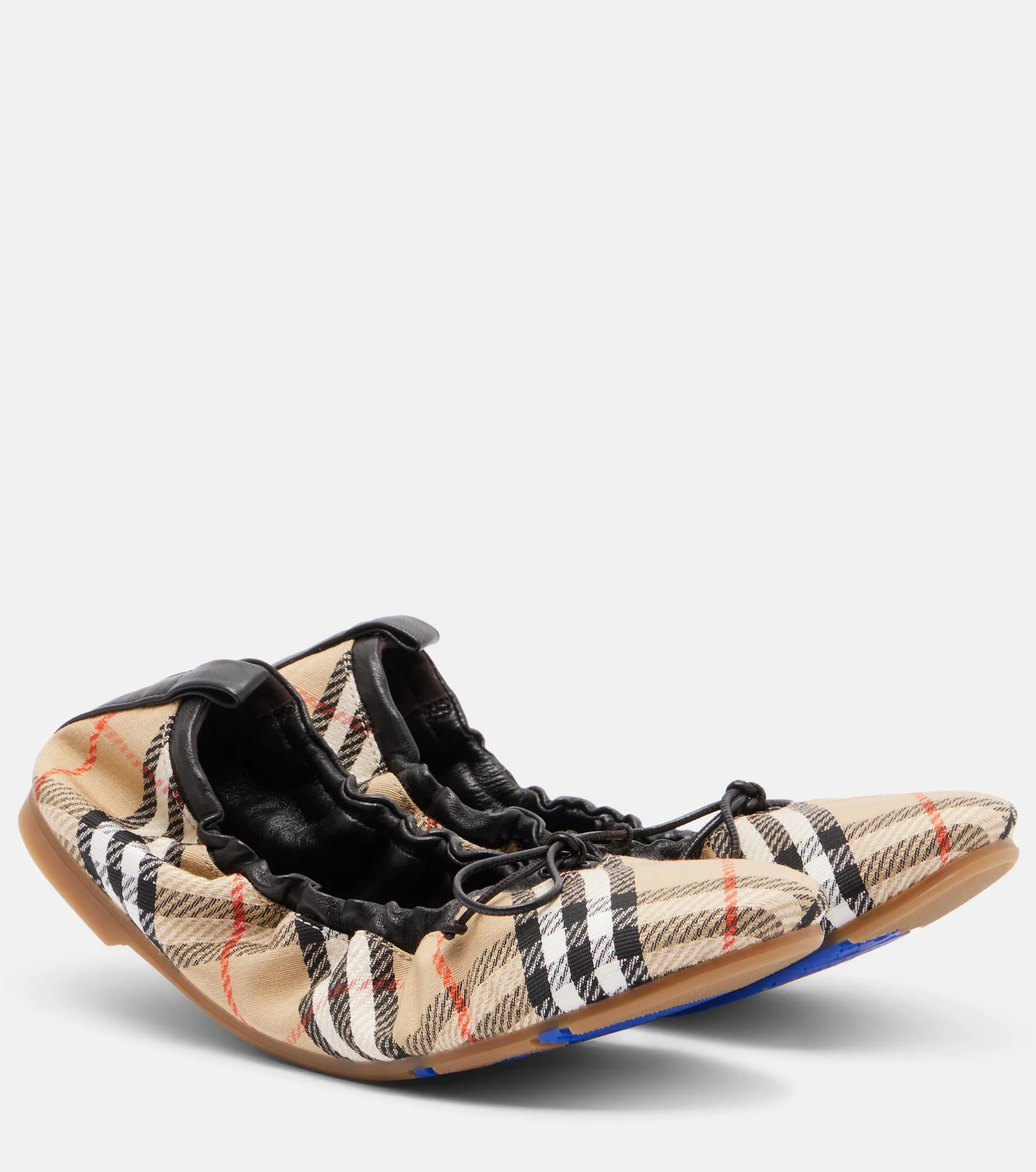 Fawn Burberry Check ballet flats - 1