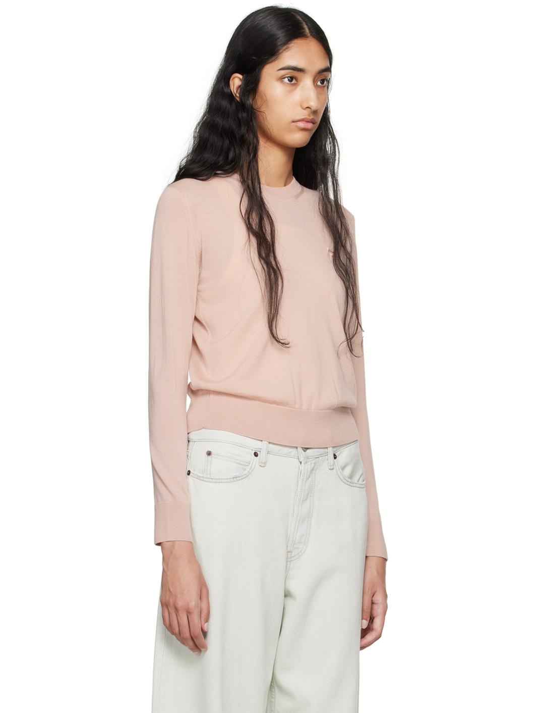 Pink Baby Fox Patch Sweater - 2