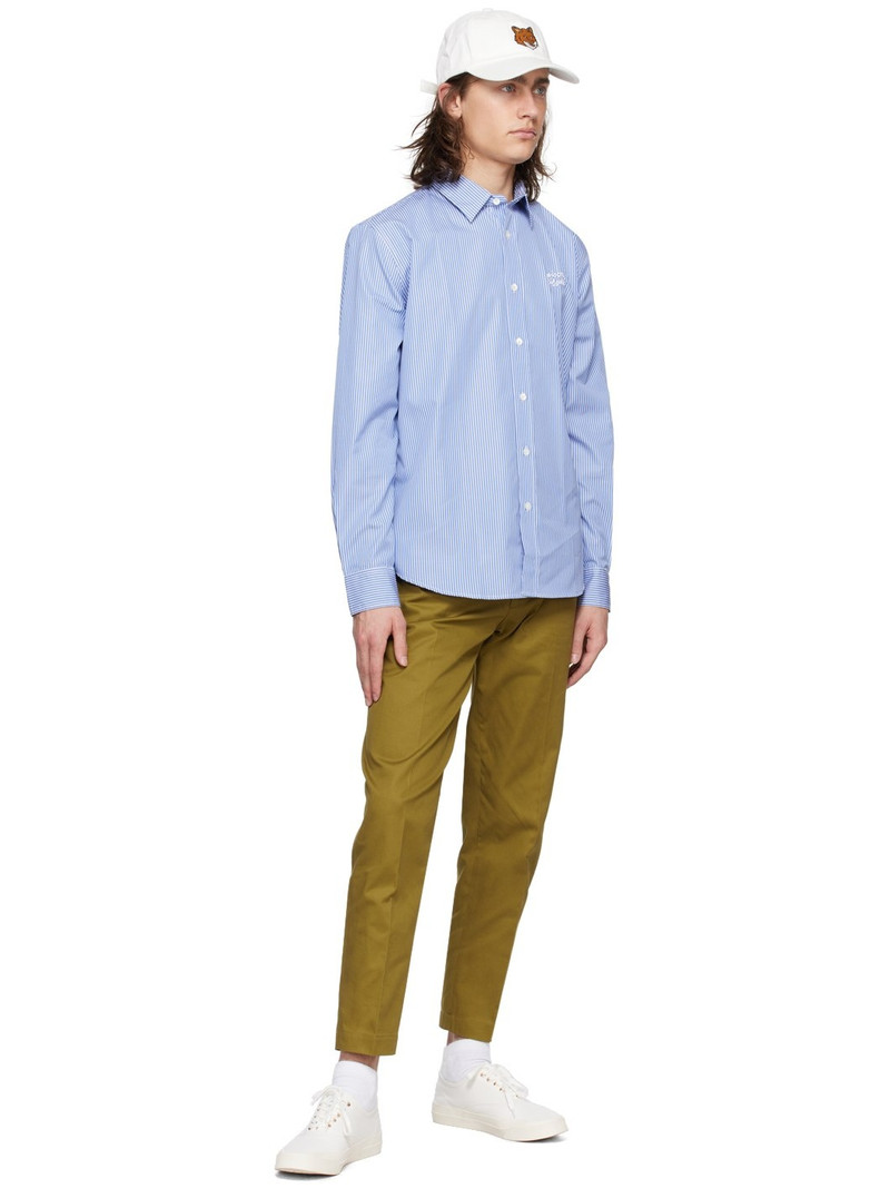 Maison Kitsuné Khaki Embroidered Trousers outlook
