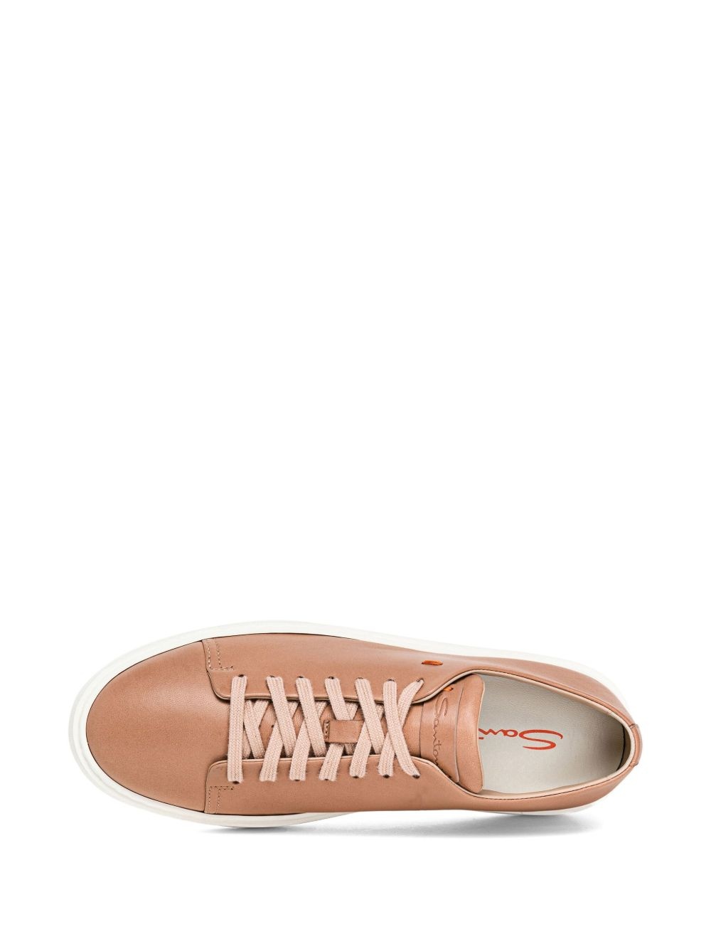 leather lace-up sneakers - 4