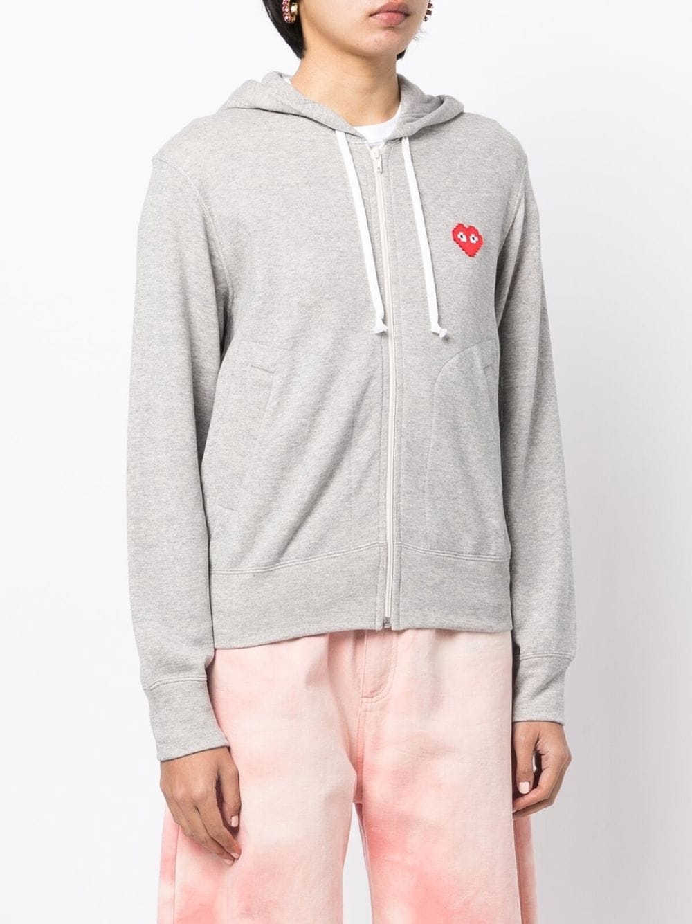 logo-patch zip-up hoodie - 3