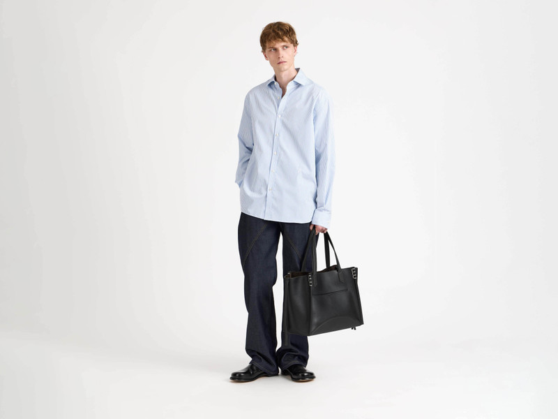 JW Anderson LOAFER CABAS BAG IN BLACK LEATHER outlook