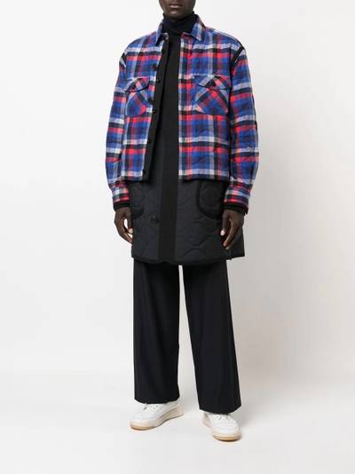 sacai check-print panelled jacket outlook