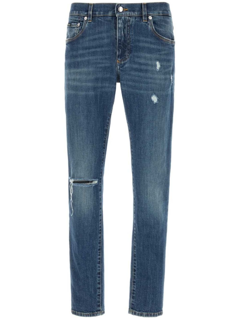logo-embroidered jeans - 1