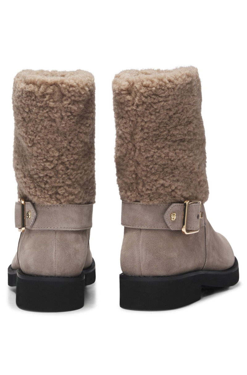 BOSS SUEDE BIKER BOOTS WITH DOUBLE B MONOGRAM TRIM outlook