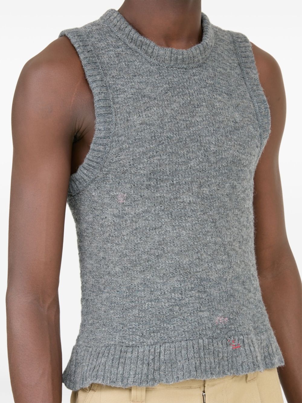 screw-neck knitted tank top - 7