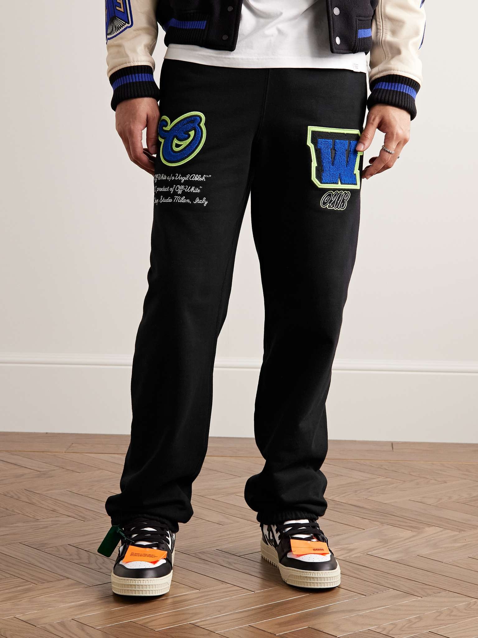 Tapered Logo-Appliquéd Embroidered Cotton-Jersey Sweatpants - 3