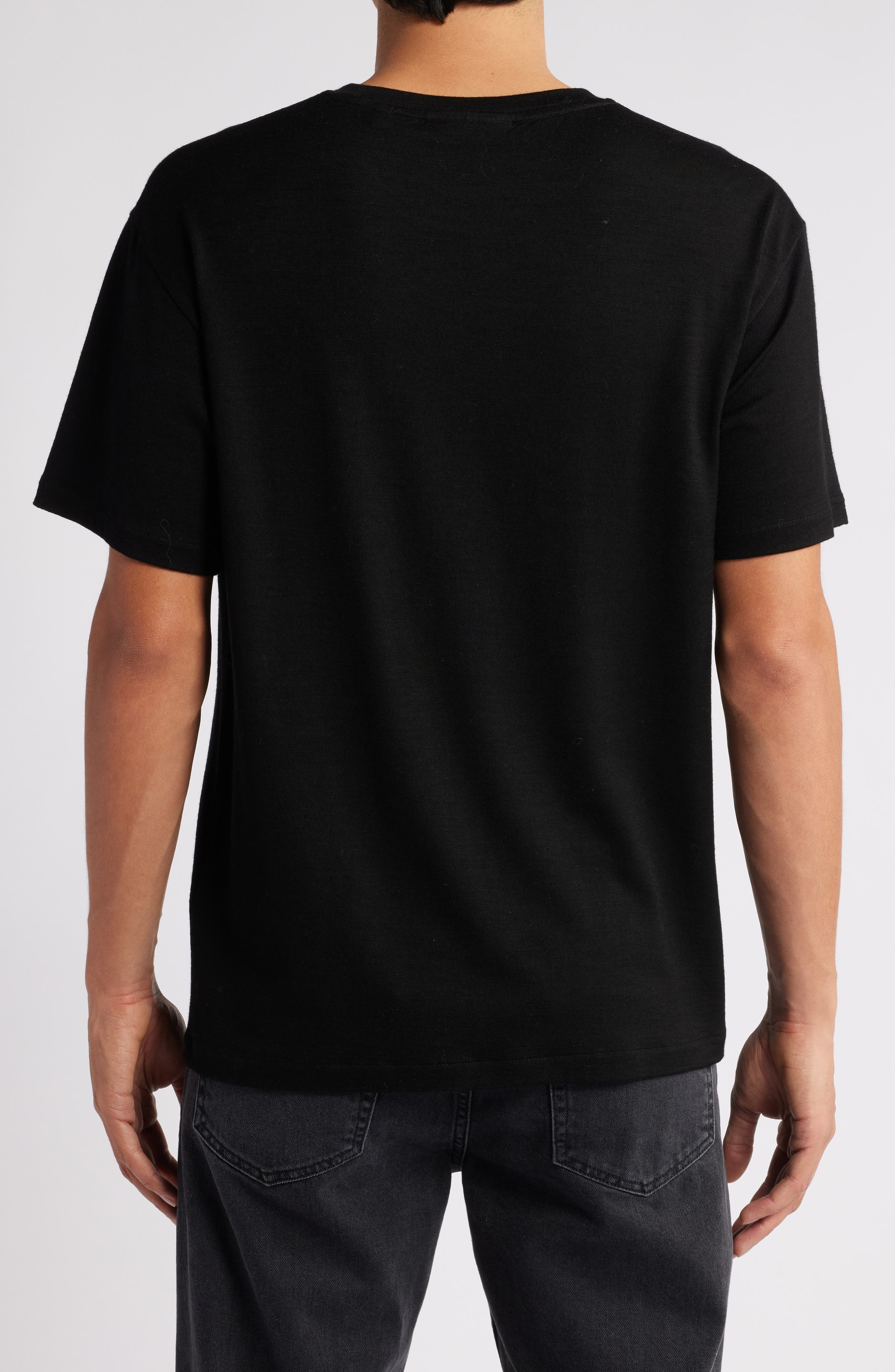 FRAME Lightweight Wool T-Shirt in Black at Nordstrom - 2