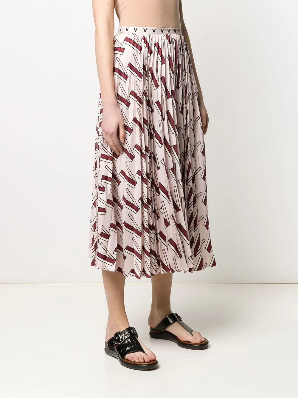 V-print pleated skirt - 3