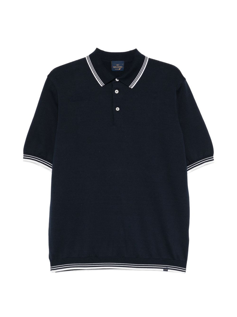 striped-trim polo shirt 1
