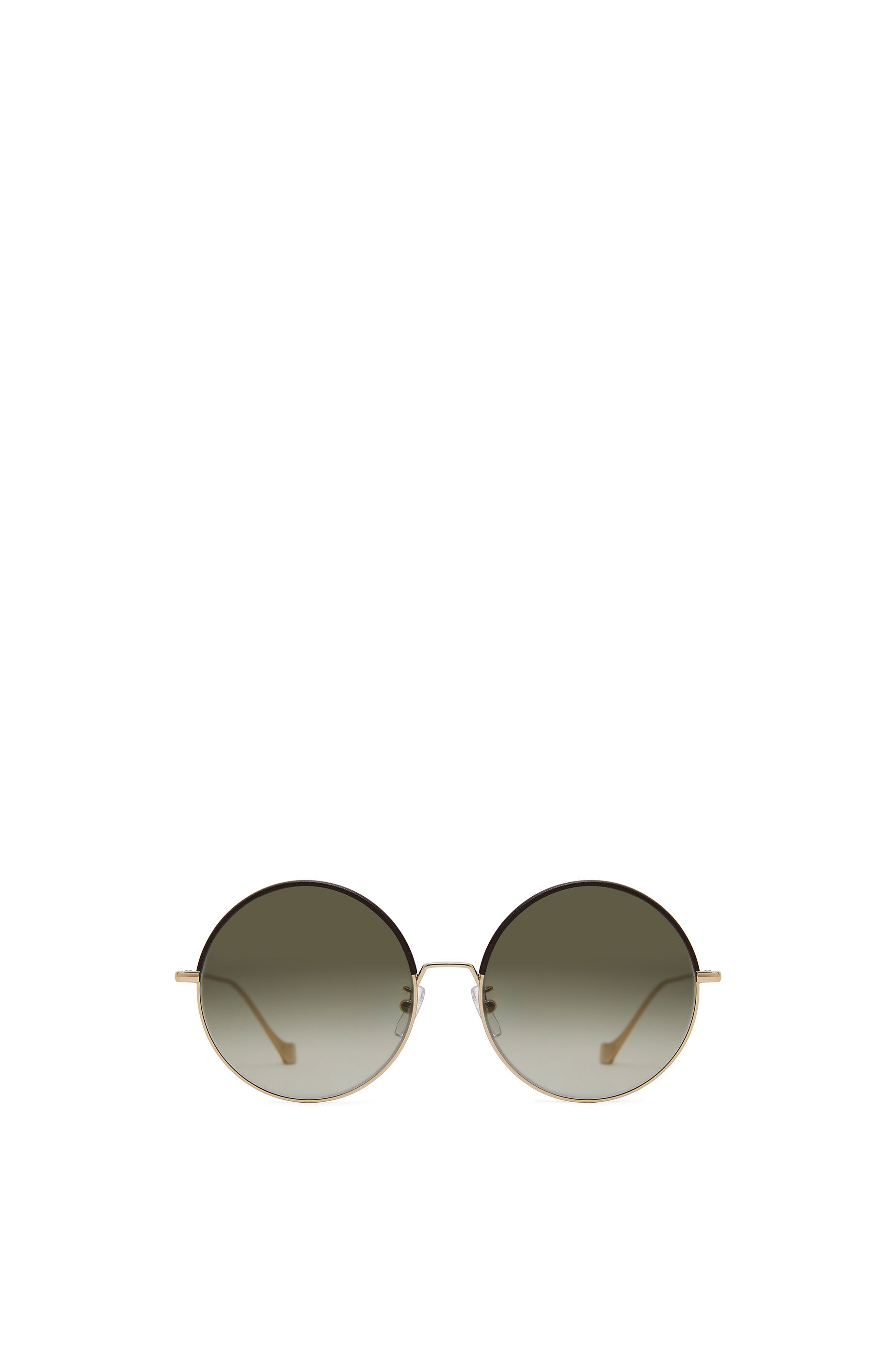 Round Sunglasses in metal and calfskin - 1