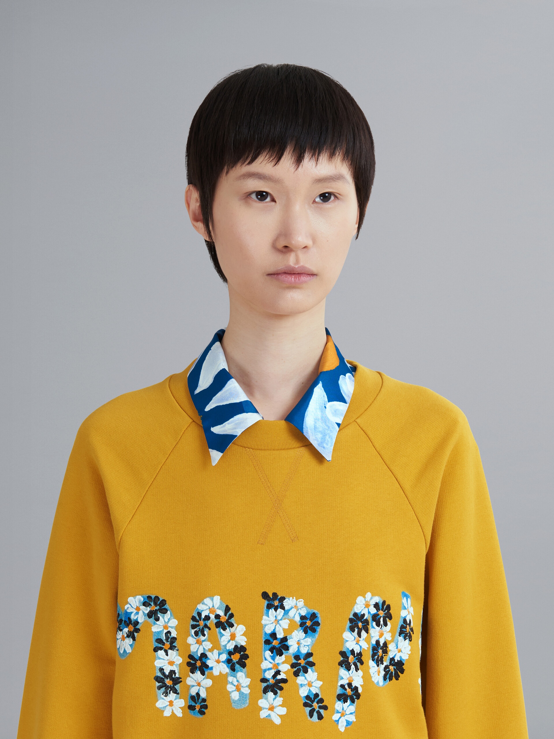 DAISY LOGO PRINT COTTON CREWNECK SWEATSHIRT - 4