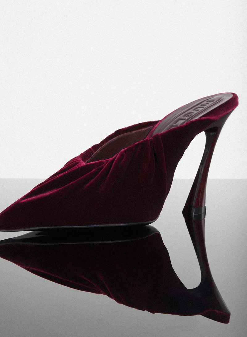 burgundy draped Fang 95 mules 3