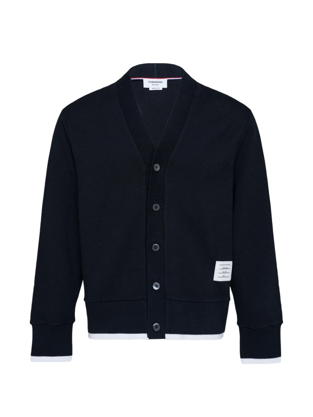 V-neck chunky-trim cardigan - 1