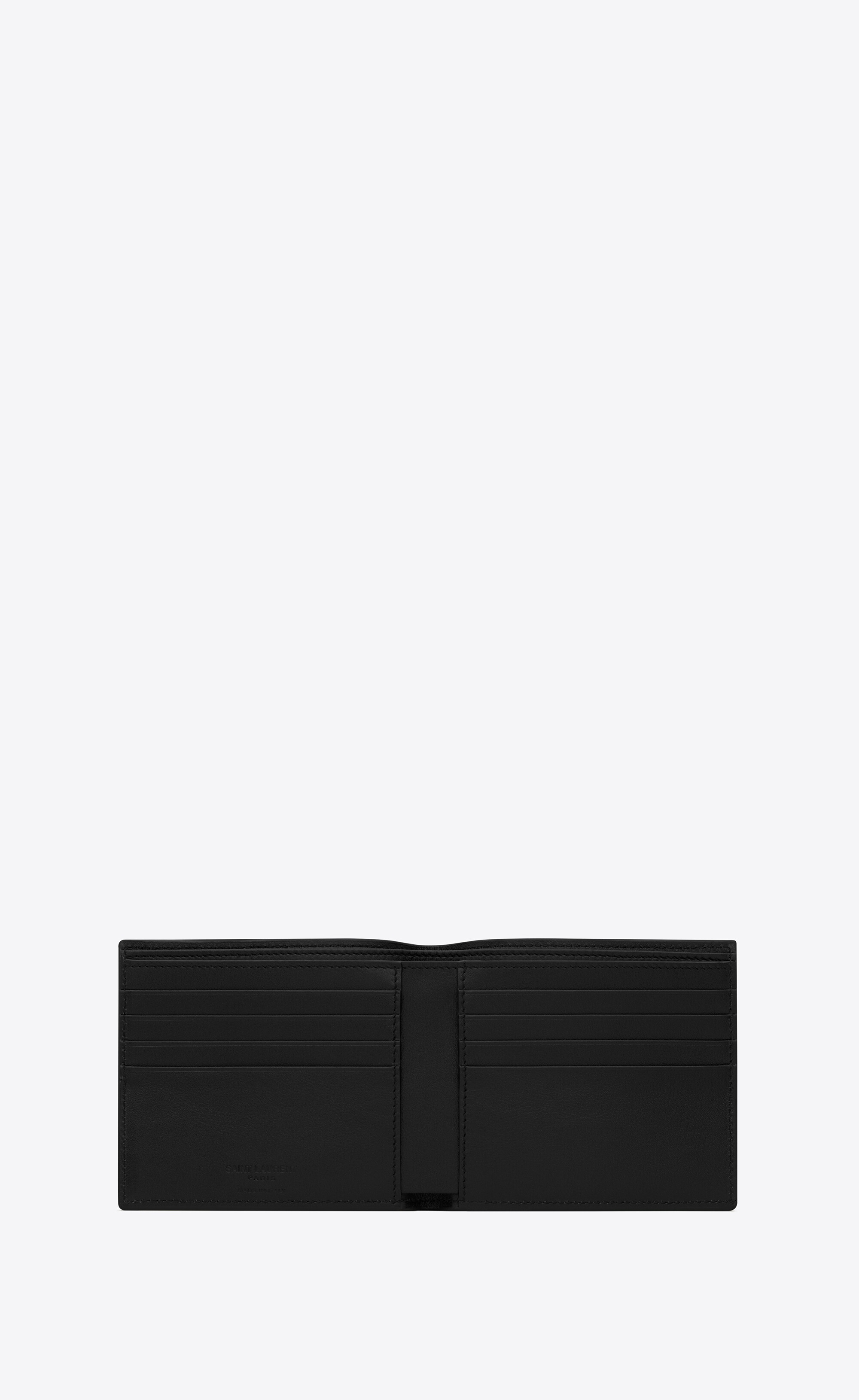 saint laurent paris east/west wallet in brushed patent leather - 4