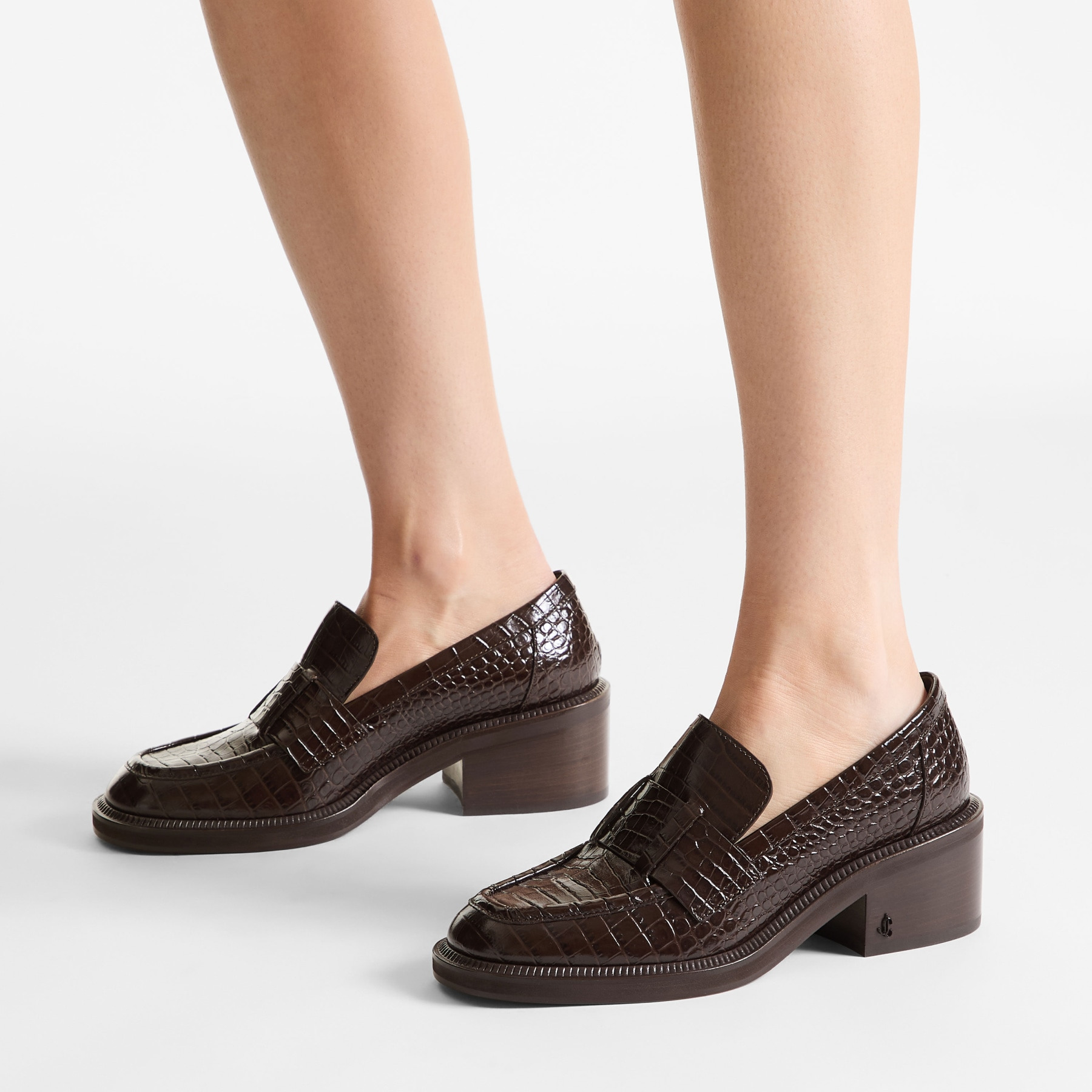 Tylor 60
Chocolate Croc Embossed Leather Loafers - 2
