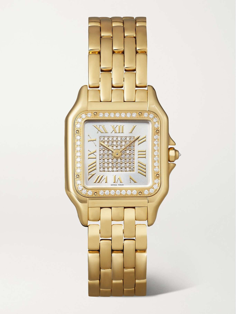Panthère de Cartier medium 27mm 18-karat gold diamond watch White 1