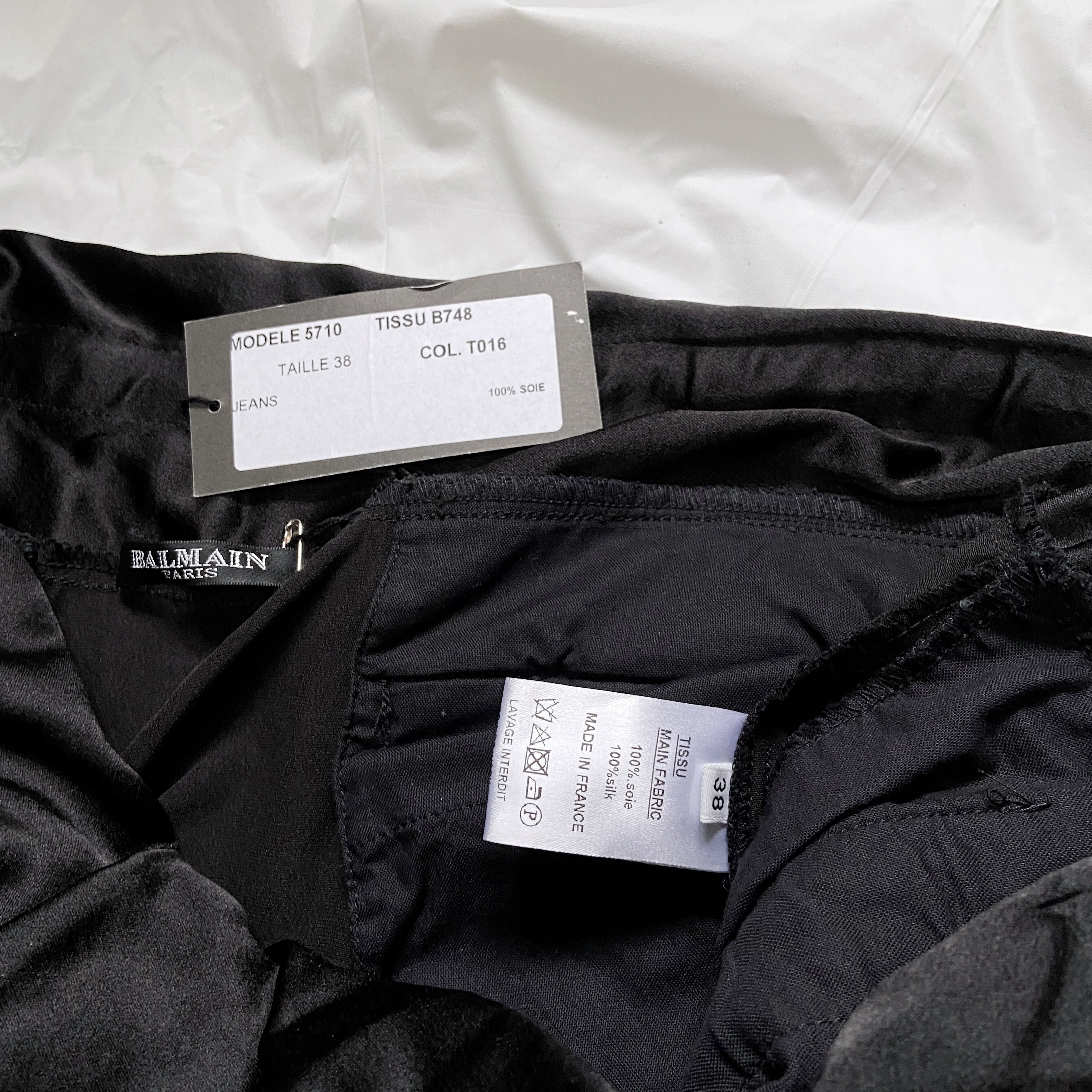 zOthers - BWNT Balmain Decarnin Era Fall 2009 Black Silk Cargo Bondage Drop Crotch Pants - 13
