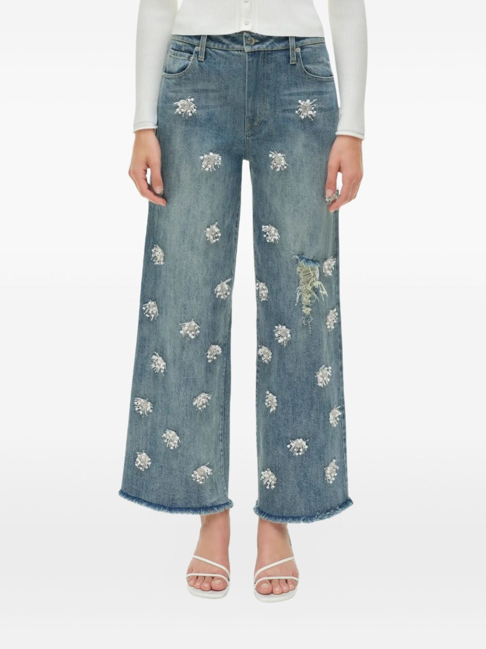 Jude embellished frayed jeans - 4